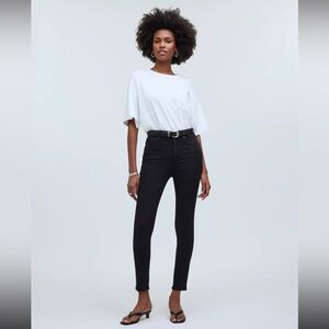 NWT Madewell 10” high rise skinny crop black cotton denim size 26